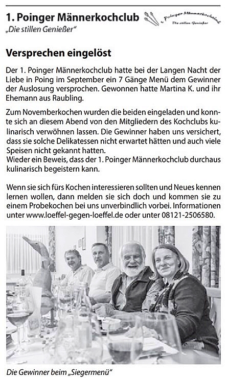 Artikel aus dem Poinger Ortsnachrichtenblatt